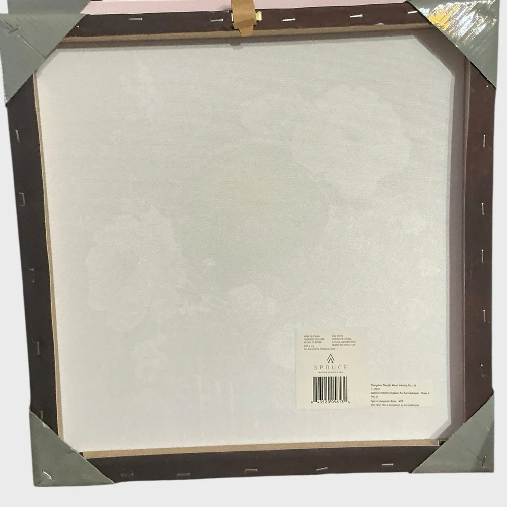 Floral Gold Medallion Canvas Wall Art 16” x 16” Glam Decor NWT